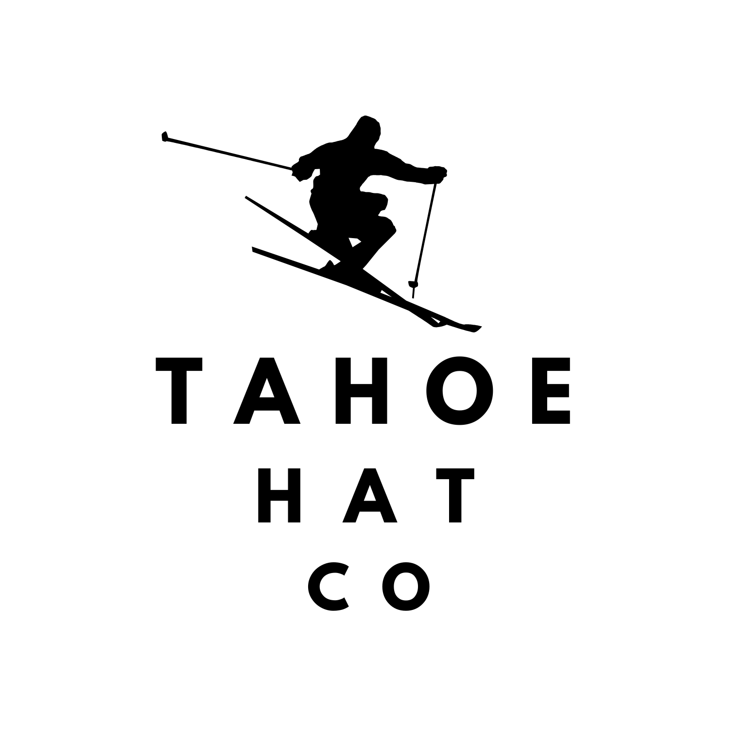 Skiing artwork for Tahoe Hat Co