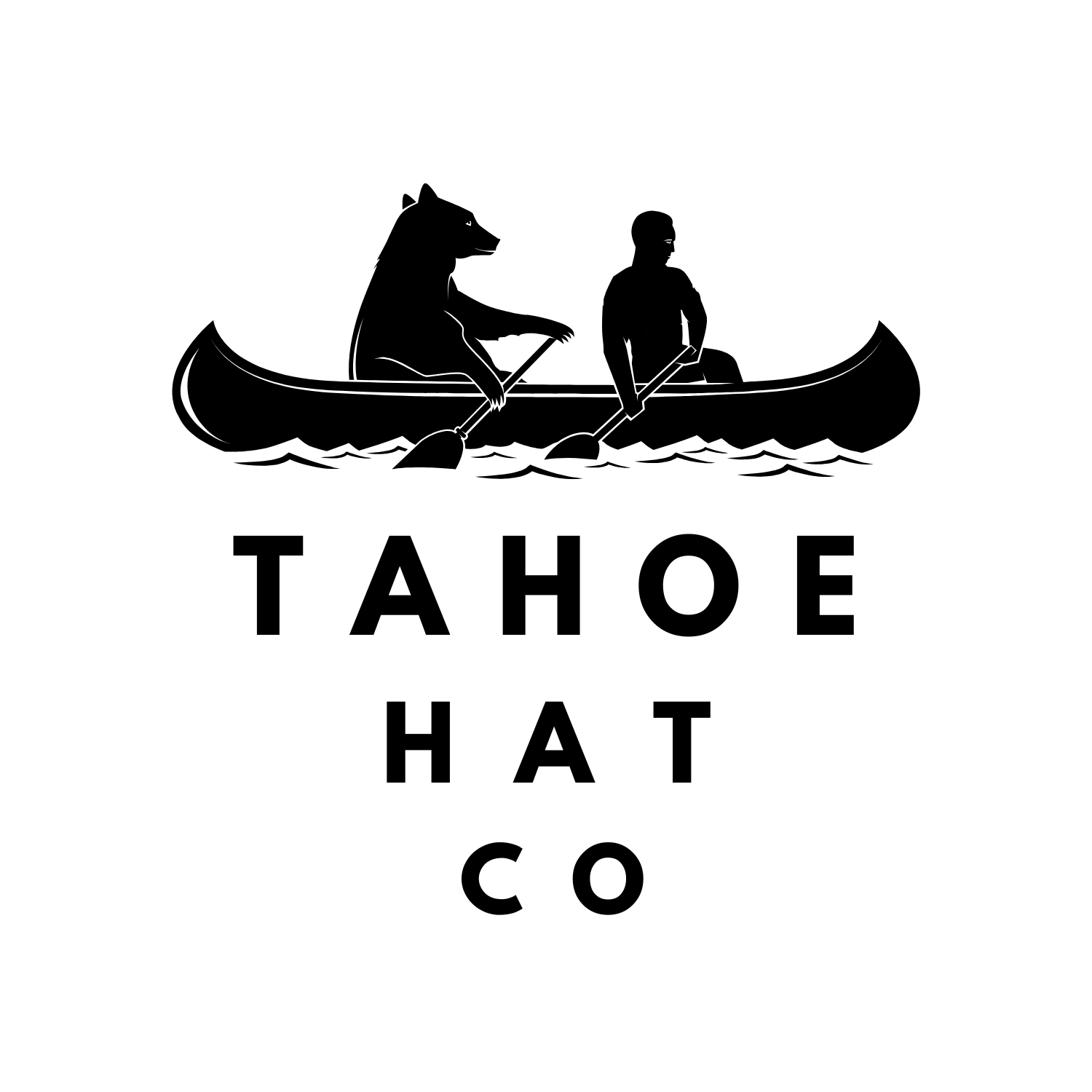 Paddling artwork for Tahoe Hat Co